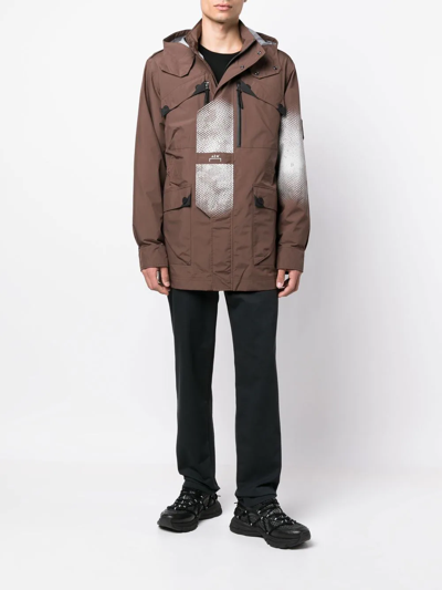 A-cold-wall* Graphic M-65 Shell Hooded Jacket In Brown