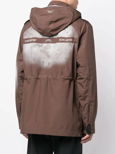 A-cold-wall* Graphic M-65 Shell Hooded Jacket In Brown