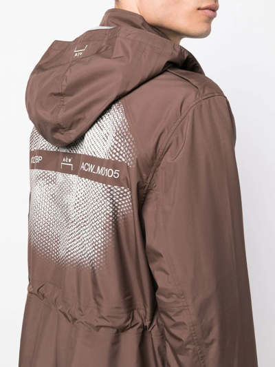 A-cold-wall* Graphic M-65 Shell Hooded Jacket In Brown