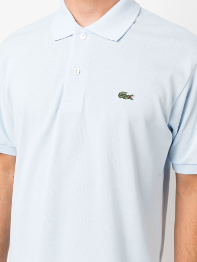Shop Lacoste Embroidered-logo Cotton Polo Shirt In Blue