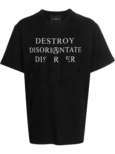 Shop John Richmond Slogan-print T-shirt In Black