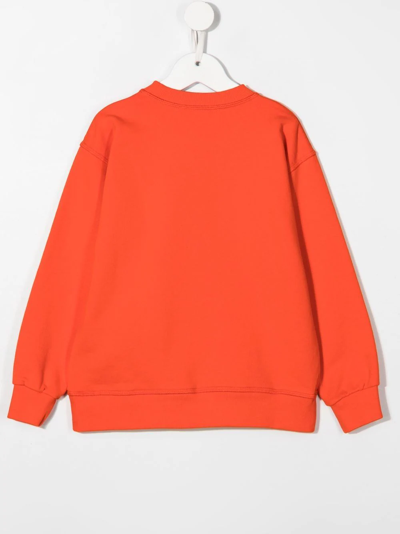 Dsquared2 Kids Orange Hoodie With Spray Effect Logo In Orange