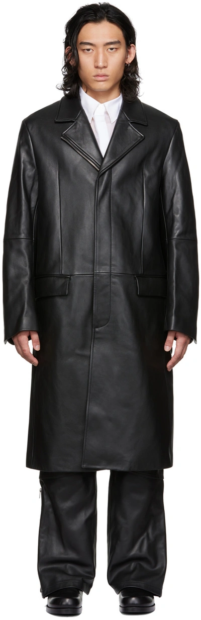 Shop Dion Lee Black Paneled Leather Jacket