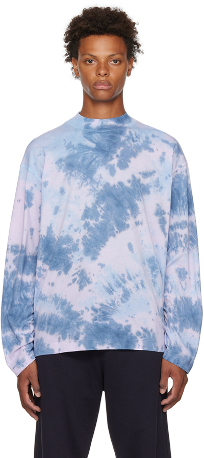 Dries Van Noten Blue Tie-dye Long Sleeve T-shirt In 504 Blue