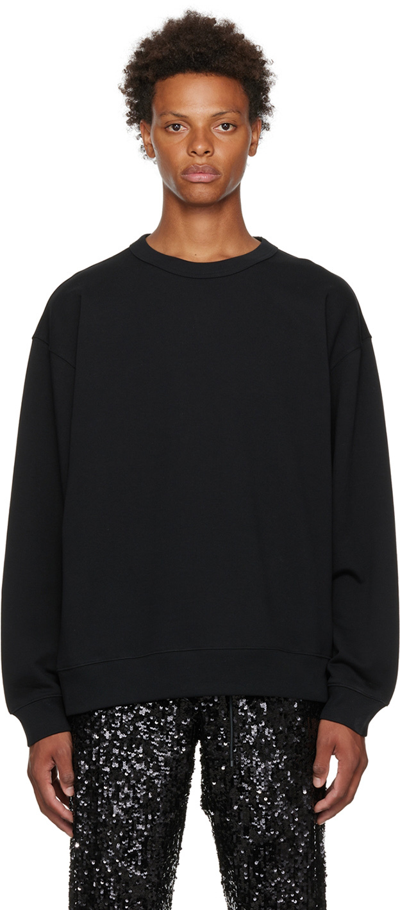 Shop Dries Van Noten Black Cotton Sweatshirt In 900 Black