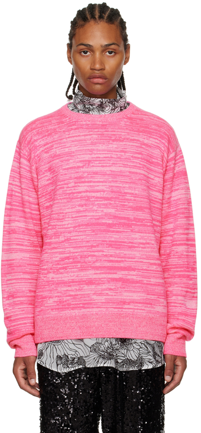 Shop Dries Van Noten Pink Crewneck Sweater In 305 Pink