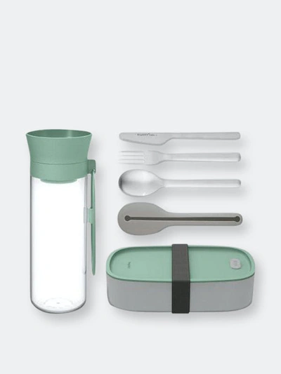 Shop Berghoff Leo Lunch Set, Water Bottle Flatware And Bento Box, Green