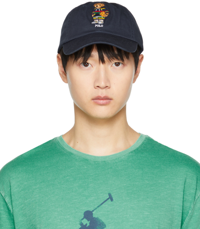 Shop Polo Ralph Lauren Navy Bear Cap In Newport Navy