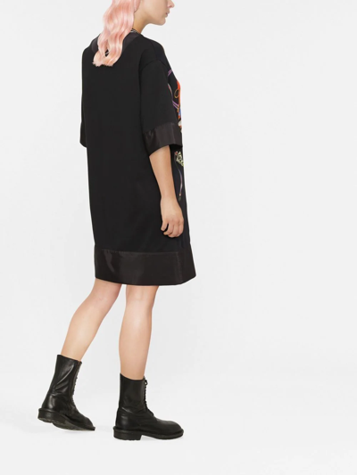Shop Etro Graphic-print Oversized T-shirt Dress In Black