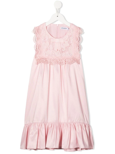 Shop Self-portrait Lace Detail Shift Dress In Pink