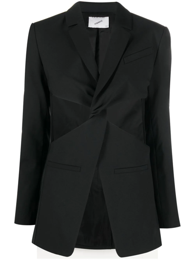 Shop Coperni Cut-out Twist-detail Blazer In Black