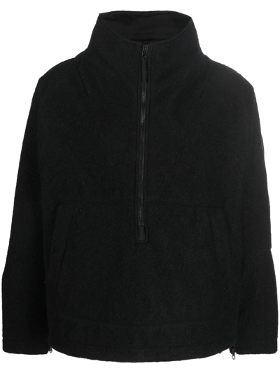 Shop Stone Island Shadow Project High Neck Cotton Zip-up Jacket In Black