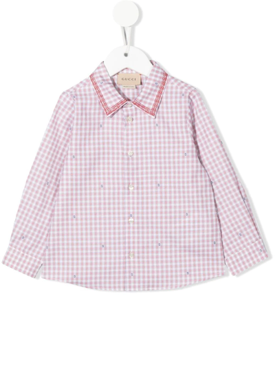 Shop Gucci Checked Oxford Shirt In White