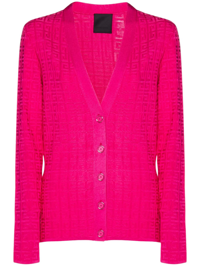 Shop Givenchy Fuchsia Monogram Cardigan In Pink
