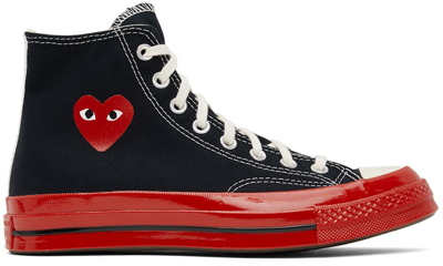 Shop Comme Des Garçons Play Black & Red Converse Edition Chuck 70 Sneakers