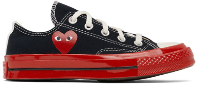Comme Des Garçons Play X Converse 70s Canvas Low-top Red Sole Trainers In Black