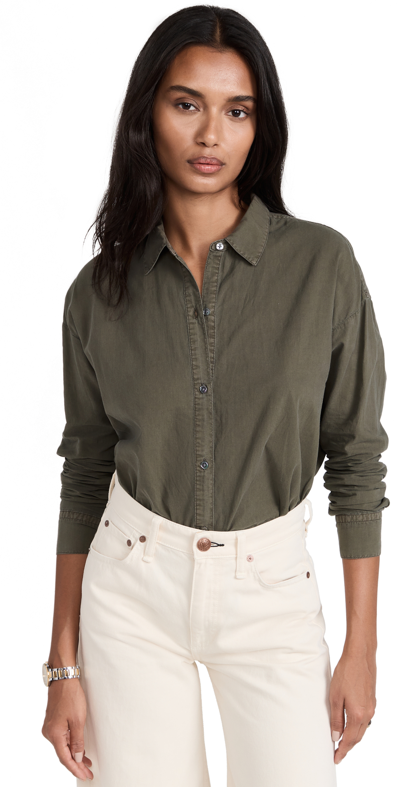 James Perse Oversized Boy Button Front Shirt In Platoon | ModeSens