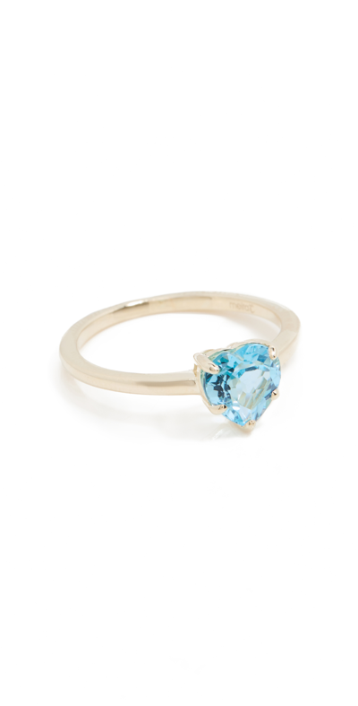 Shop Meira T Heart Gemstone Ring In Gold