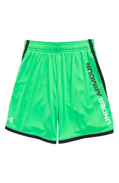 Shop Under Armour Kids' Ua Stunt 3.0 Performance Athletic Shorts In Extreme Green