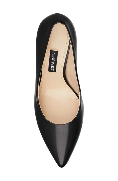Nine West Etta 8 Womens Leather Slip-on Pumps In Black Leather