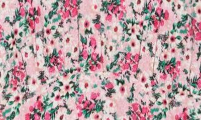 Shop Afrm Jamie Print Open Back Short Sleeve Dress In Pink Garden
