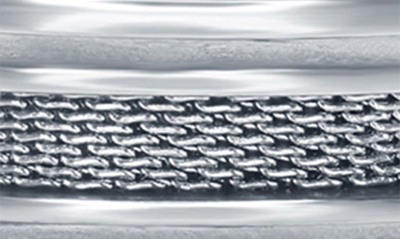 Blackjack Matte & Polished Mesh Bracelet In Silver