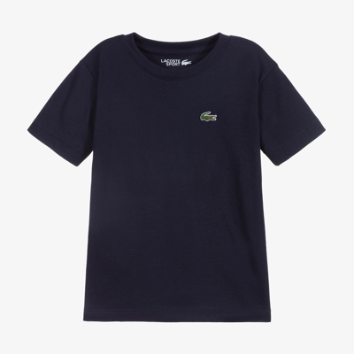 Shop Lacoste Blue Ultra-dry Logo T-shirt