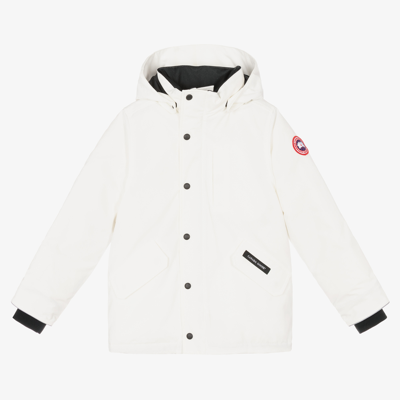 Shop Canada Goose White Parka Jacket