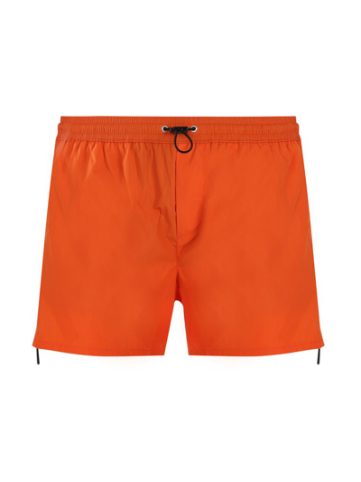 Shop Dsquared2 Drawstring Slim Cut Swim Shorts In Orange