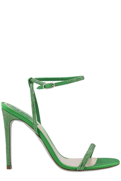 Shop René Caovilla Ellabrita Embellished Strap Sandals In Green