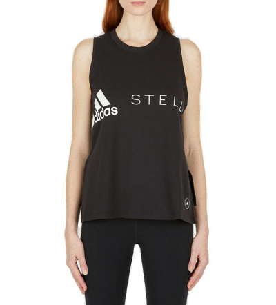 Shop Adidas By Stella Mccartney Logo Printed Tank Top In Black