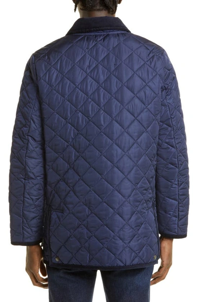 Shop Mackintosh Kingdom Quilted Nylon Jacket In Blue
