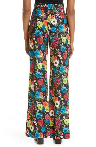 Shop Alice And Olivia Dylan Floral Wide Leg Trousers In Flower Garden