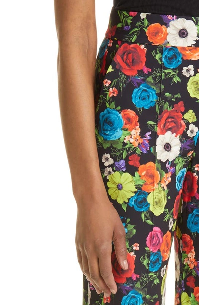 Shop Alice And Olivia Dylan Floral Wide Leg Trousers In Flower Garden