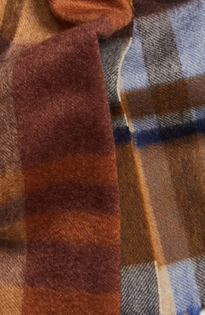 Shop Loro Piana Royal College Large Plaid Cashmere Scarf In Nat/camel/blue/earthenware