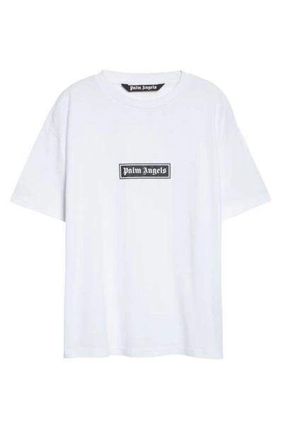 Shop Palm Angels Box Logo Cotton Graphic Tee In White White
