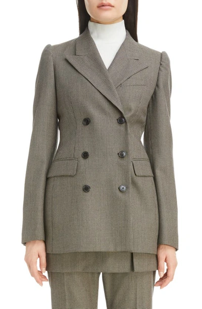Bow Double Breasted Wool Tweed Blazer In Dessin A