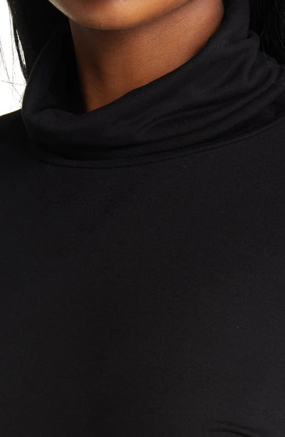 Ming Wang Turtleneck Jersey Tunic Top In Black