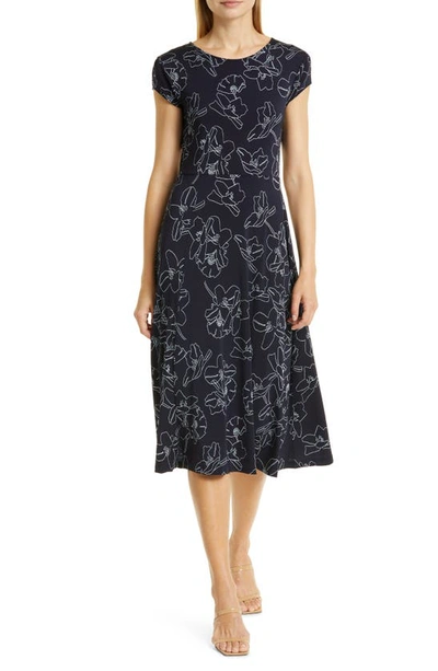 Shop Hugo Boss Eletas Midi Dress In Floral Fantasy