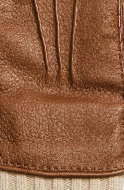 Shop Loro Piana Adler Deerskin Leather Gloves In E04ndark Tobacco