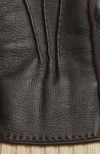Shop Loro Piana Adler Deerskin Leather Gloves In H027very Dark Brown