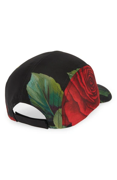 Shop Dolce & Gabbana Dg Rose Print Baseball Cap In Rose/ Nero