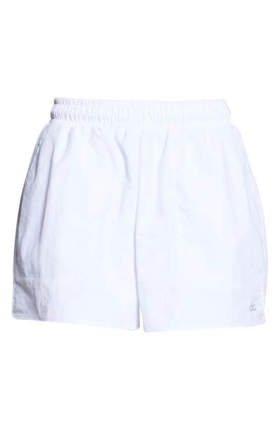Shop Alo Yoga Alumni Shorts In White