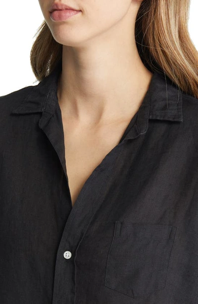 Shop Frank & Eileen Eileen Linen Button-up Shirt In Black