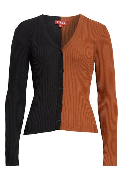 Shop Staud Cargo Colorblock Sweater In Tan/ Black