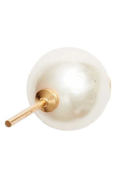 Valentino Signature Pearl Earrings Gold Hardware In Gold