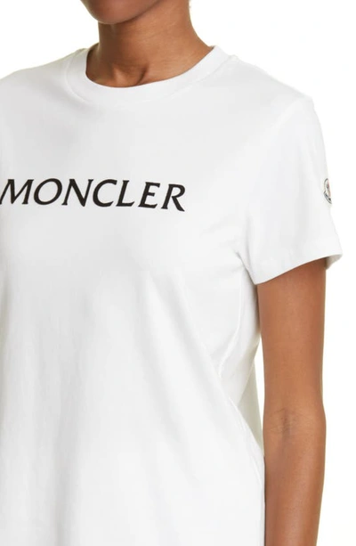 Shop Moncler Embroidered Strike Out Logo Cotton Joggers In White