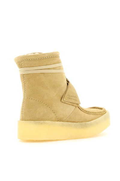 Shop Clarks Wallabee Cup Lace-up Ankle Boots In Beige