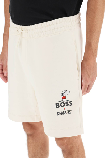 Shop Hugo Boss Peanuts Sweatshorts In White
