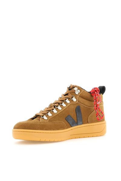 Shop Veja Suede Leather Roraima Sneakers In Brown